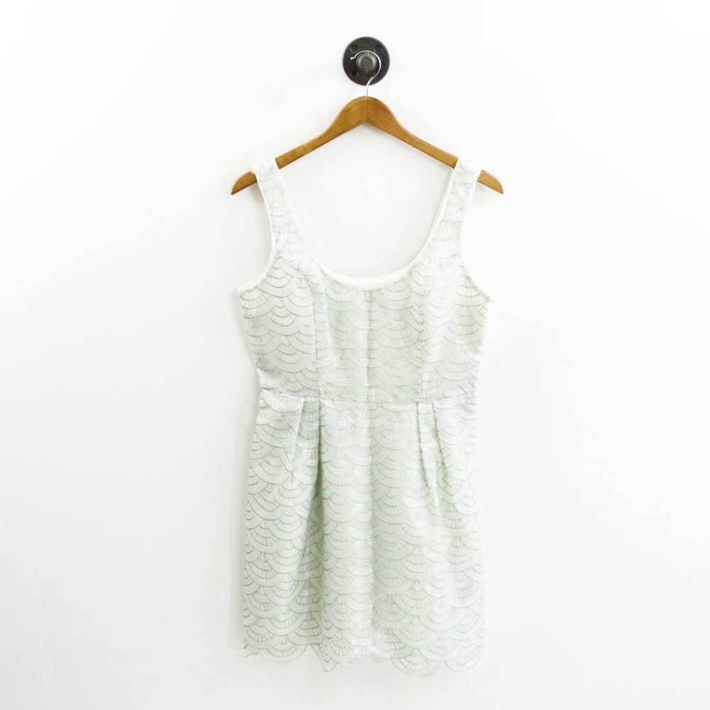 Bebe mint green scalloped sequin mermaid dress #175-1226